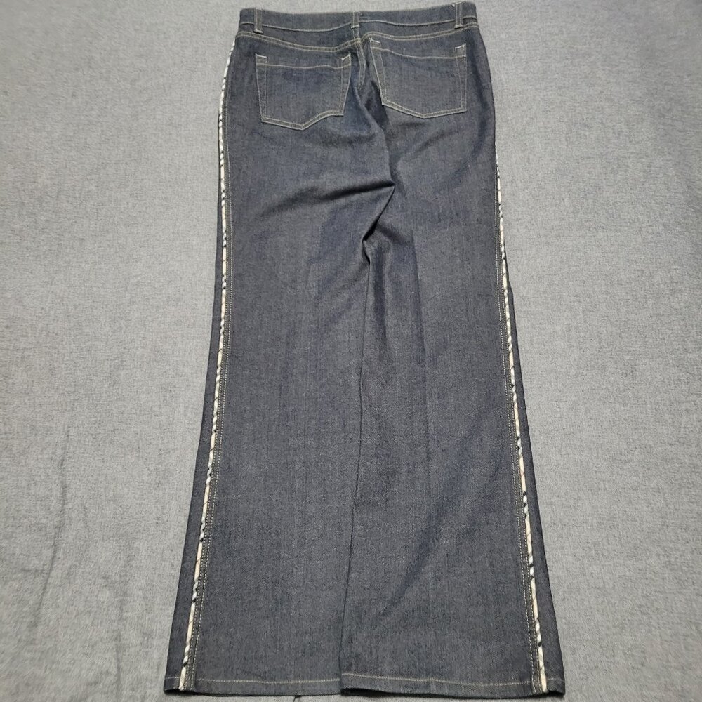 Women's Burberry Dark Blue Denim Wide Leg Jeans - Picture 2 of 6